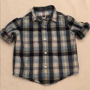 Janie and Jack plaid button down baby